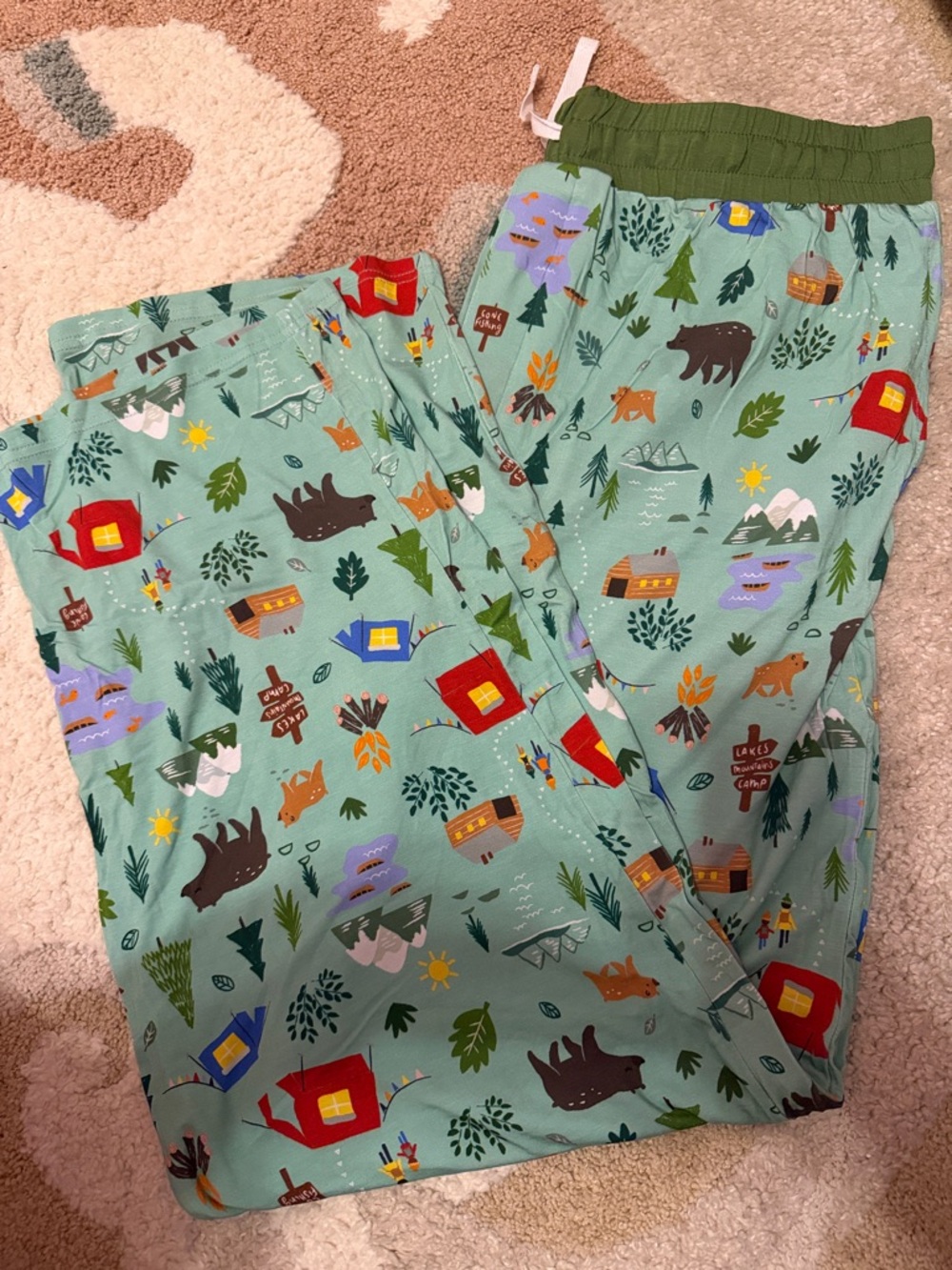 Little Sleepies Green Camp Print Pajama Pants
